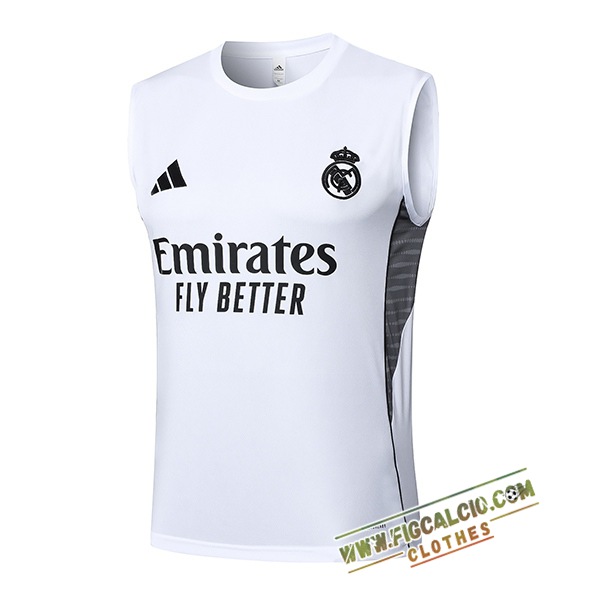 Canotta Allenamento Real Madrid Bianco/Nero 2025/2026