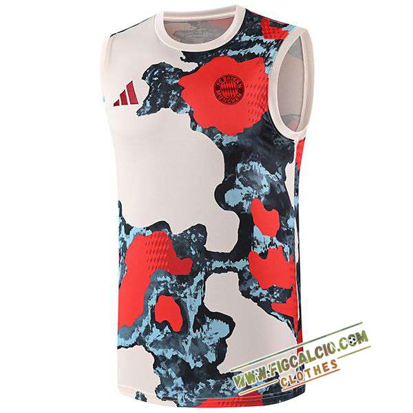 Canotta Allenamento Bayern Monaco Beige/Rosso/Blu 2025/2026
