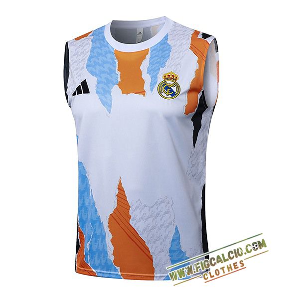 Canotta Allenamento Real Madrid Bianco/Giallo/Grigio 2025/2026