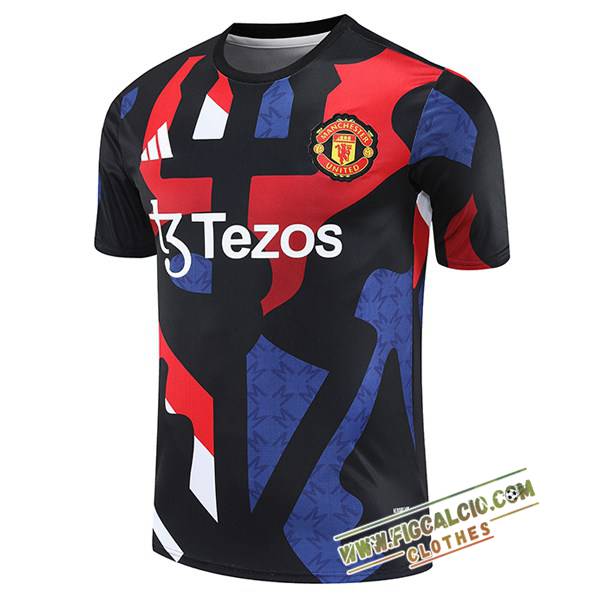 T Shirt Allenamento Manchester United Nero/Blu/Rosso 2025/2026