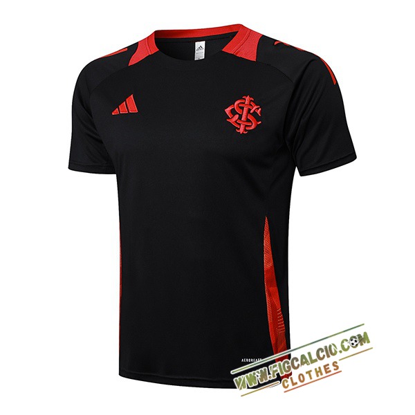T Shirt Allenamento Internacional Nero/Rosso 2025/2026