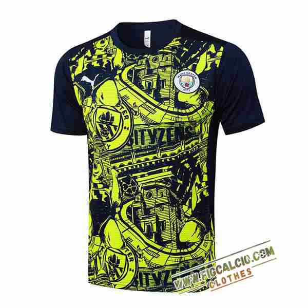 T Shirt Allenamento Manchester City Nero/Verde 2025/2026