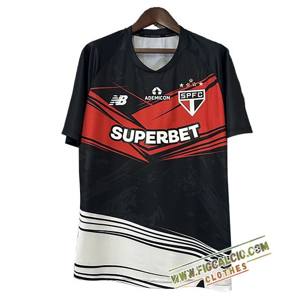 T Shirt Allenamento Sao Paulo FC Nero/Rosso/Bianco 2025/2026