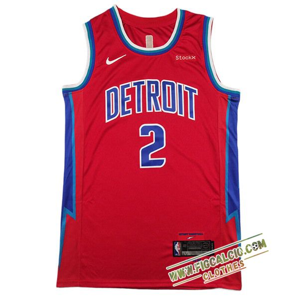 Maglia Detroit Pistons (CUNNINGHAM #2) 2025/26 Rosso/Blu