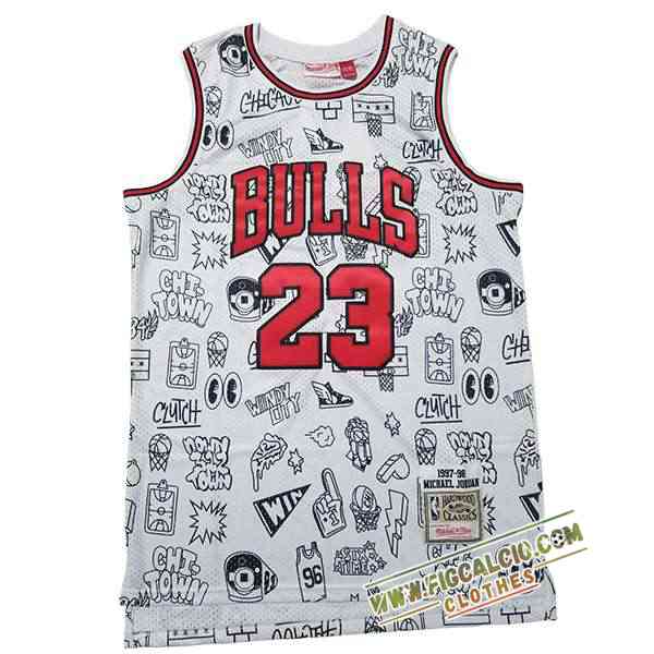 Maglia Chicago Bulls (JORDAN #23) 2025/26 Bianco/Nero/Rosso