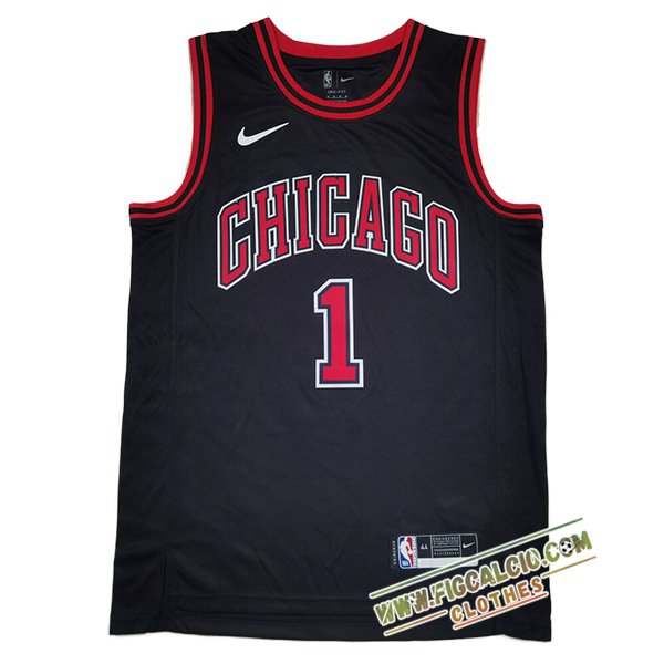 Maglia Chicago Bulls (Rosa #1) 2025/26 Nero/Rosso