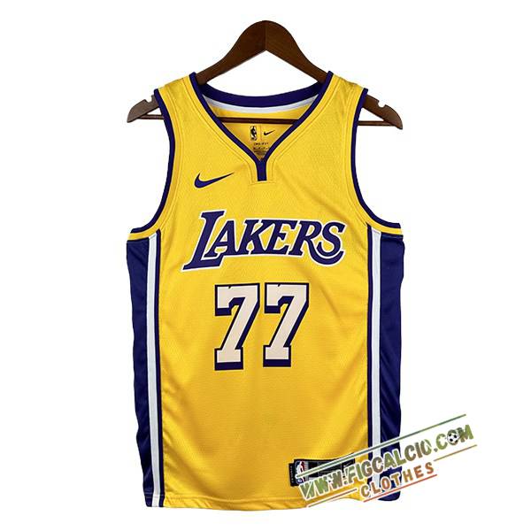 Maglia Los Angeles Lakers (DONCIC #77) 2025/26 Giallo/viola/Bianco