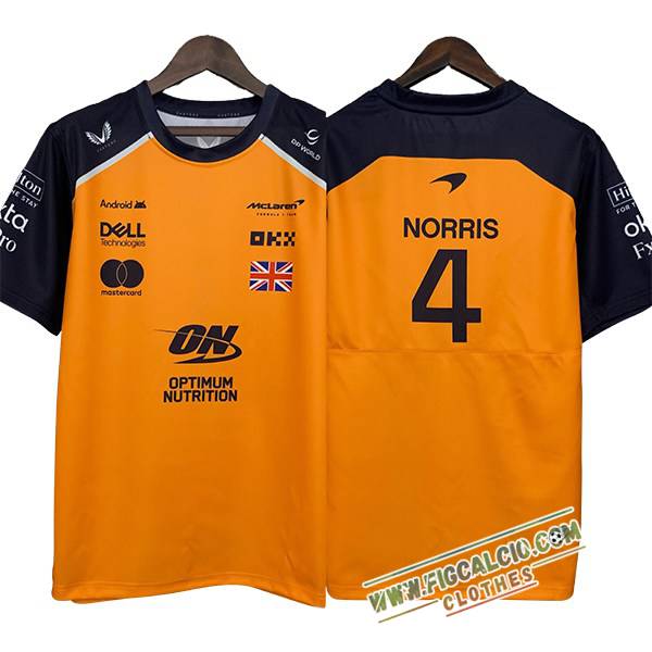 Maglietta McLaren (NORRIS #4) F1 Team Arancia/Nero 2025