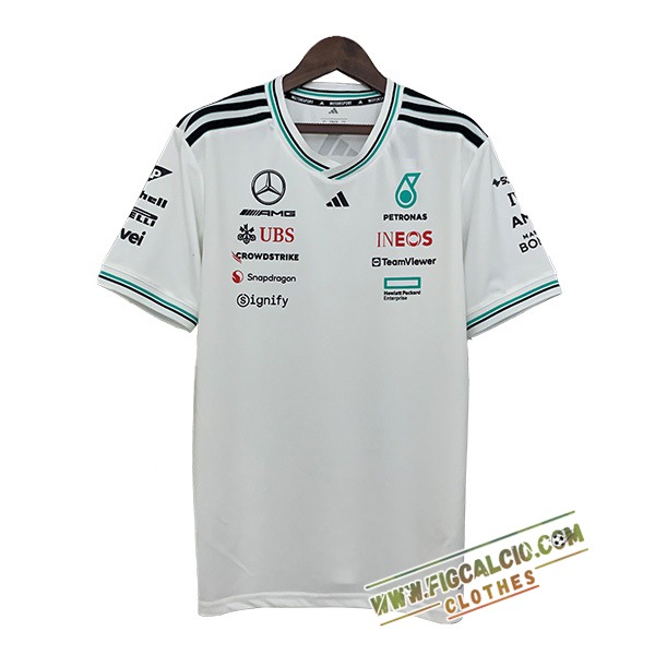 Maglietta Mercedes Benz F1 Team Bianco/Nero/Verde 2025
