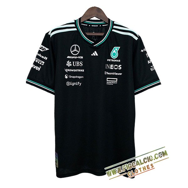 Maglietta Mercedes Benz F1 Team Nero/Verde 2025