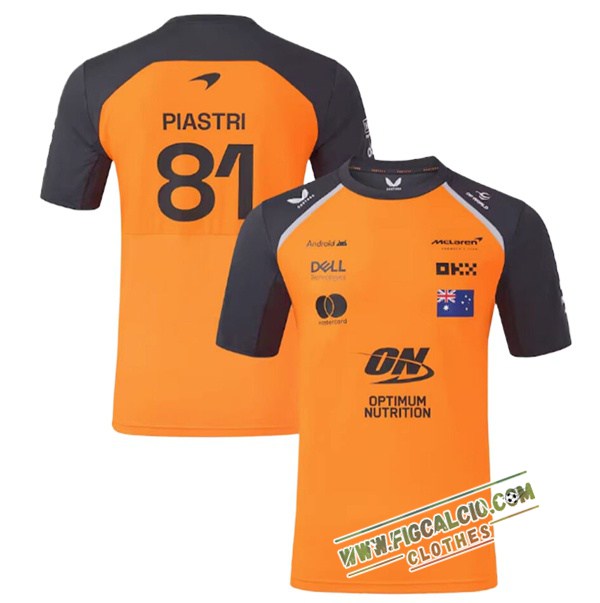 T-Shirt McLaren (PIASTRI #81) F1 Team Arancia/Grigio 2025