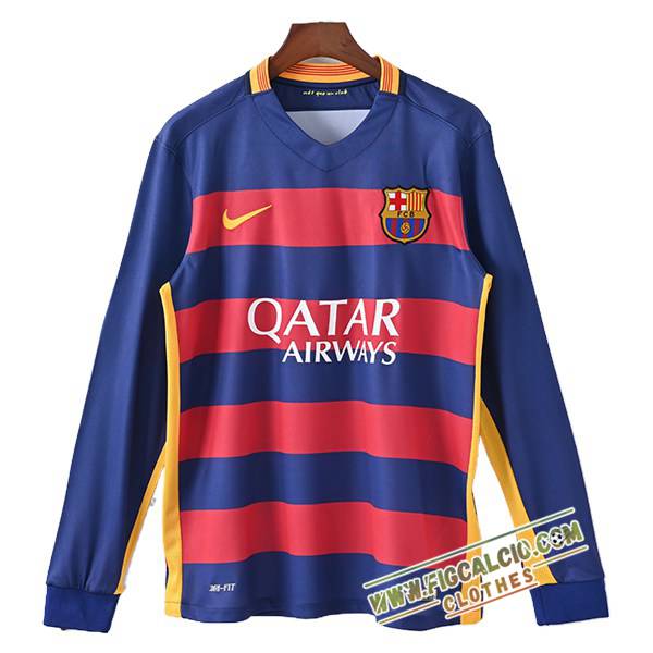Maglie Calcio FC Barcellona Retro Prima Manica Lungas 2015/2016