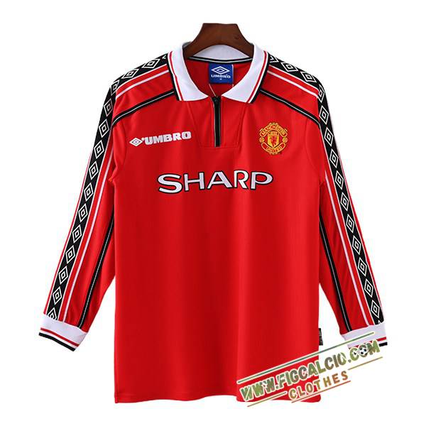 Maglie Calcio Manchester United Retro Prima Manica Lungas 1998/1999