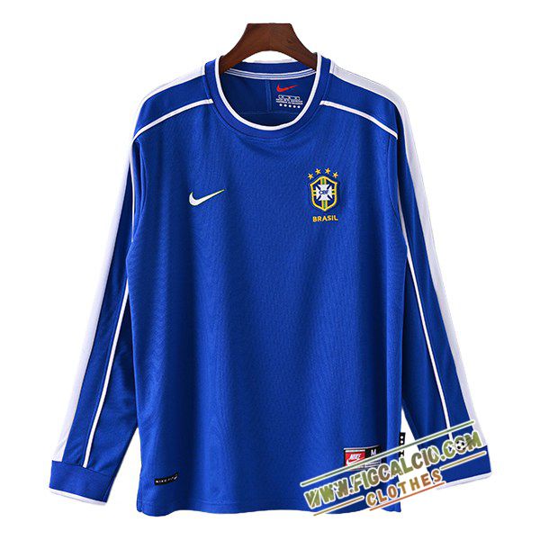 Maglie Calcio Brasile Retro Seconda Manica Lungas 1998