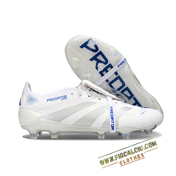 Adidas Scarpe Da Calcio 25 Predator Elite Tongue FG Bianco/Grigio/Blu