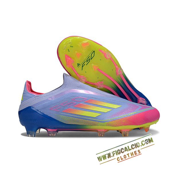 Adidas Scarpe Da Calcio F50 Elite Laceless FG Blu/Rosa/Verde