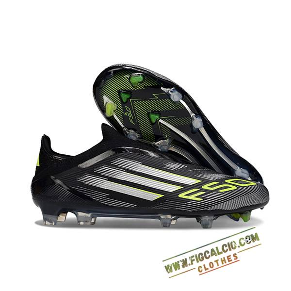 Adidas Scarpe Da Calcio F50 Elite Laceless FG Nero/Bianco/Verde
