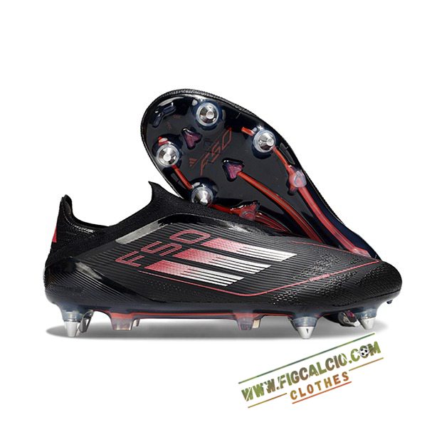Adidas Scarpe Da Calcio F50 Elite Laceless SG Nero/Rosso/Bianco
