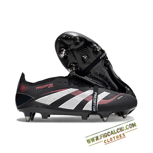 Adidas Scarpe Da Calcio 25 Predator Elite Tongue SG Nero/Bianco/Rosso