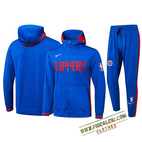 Giacca Con Cappuccio Tuta Giacca A Vento Los Angeles Clippers Blu/Rosso 2025/2026