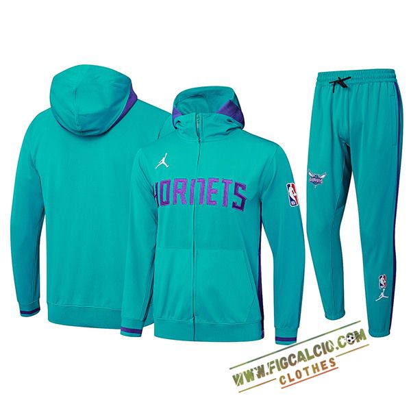 Giacca Con Cappuccio Tuta Giacca A Vento Charlotte Hornets Verde/viola 2025/2026