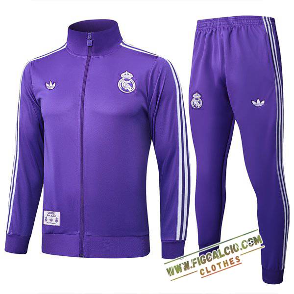 Insieme Tuta Calcio Giacca Real Madrid viola/Bianco 2025/2026