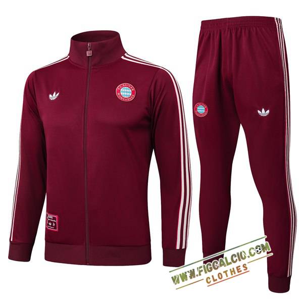 Insieme Tuta Calcio Giacca Bayern Monaco Rosso/Bianco 2025/2026