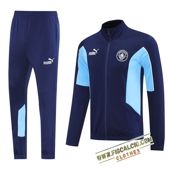Insieme Tuta Calcio Giacca Manchester City Blu Reale 2025/2026