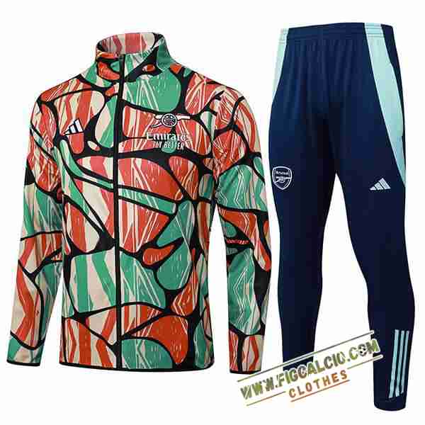 Insieme Tuta Calcio Giacca Arsenal Verde/Rosso/Giallo 2025/2026