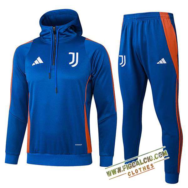 Insieme Giacca Con Cappuccio Tuta Juventus Blu/Arancia 2025/2026