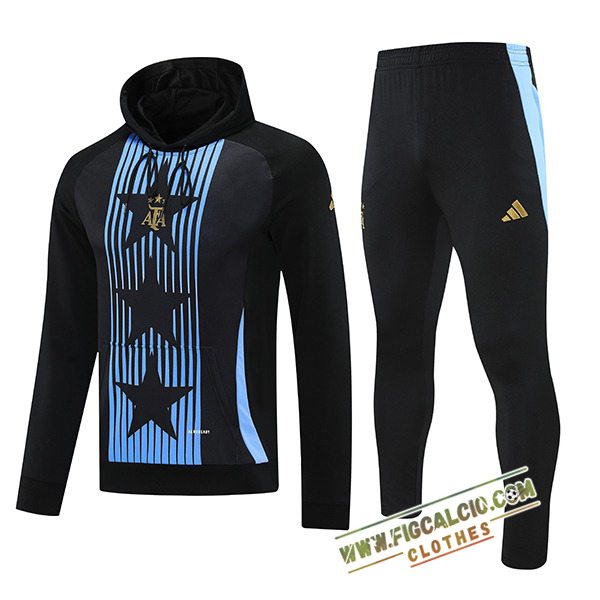 Insieme Giacca Con Cappuccio Tuta Argentina Nero/Blu 2025/2026