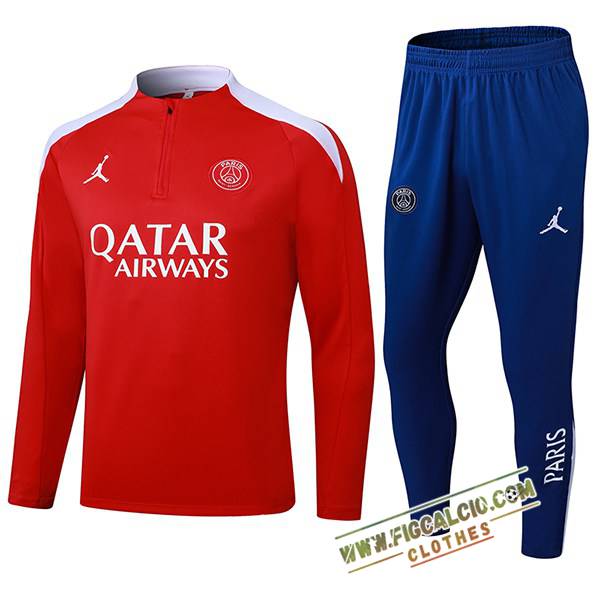 Insieme Tuta Calcio PSG Rosso/Bianco 2025/2026