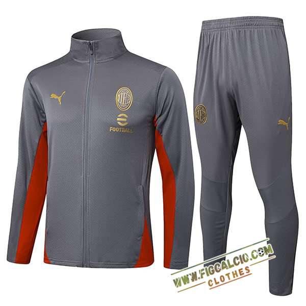 Insieme Tuta Calcio Giacca AC Milan Grigio/Rosso 2025/2026