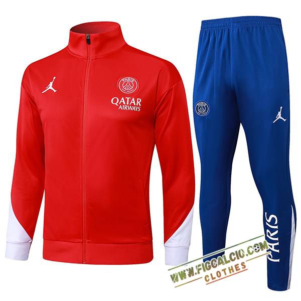 Insieme Tuta Calcio Giacca PSG Rosso/Bianco 2025/2026