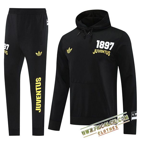 Insieme Giacca Con Cappuccio Tuta Juventus Nero 2025/2026