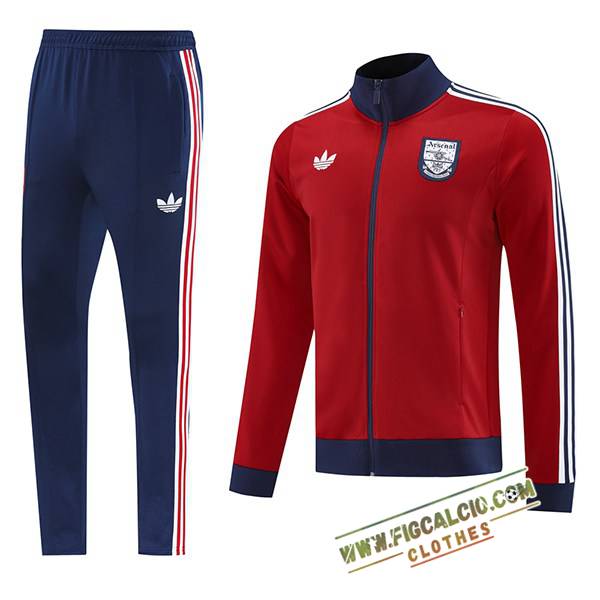 Insieme Tuta Calcio Giacca Arsenal Rosso/Blu 2025/2026