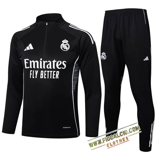 Insieme Tuta Calcio Real Madrid Nero/Grigio 2025/2026