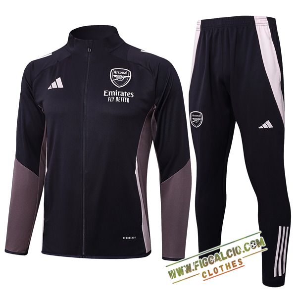 Insieme Tuta Calcio Giacca Arsenal Grigio Scuro 2025/2026