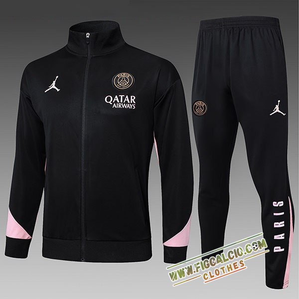 Insieme Tuta Calcio Giacca PSG Bambino Nero/Rosa 2025/2026