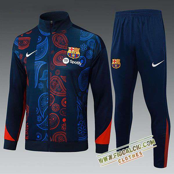 Insieme Tuta Calcio Giacca FC Barcellona Bambino Blu/Rosso 2025/2026