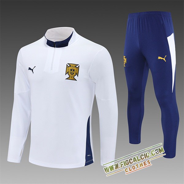 Insieme Tuta Calcio Portogallo Bambino Bianco/Blu 2025/2026