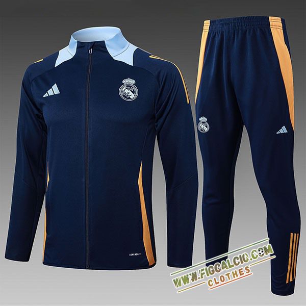 Insieme Tuta Calcio Giacca Real Madrid Bambino Blu Reale 2025/2026
