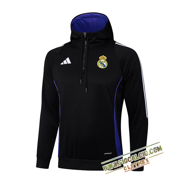 Felpa Allenamento Cappuccio Real Madrid Nero 2025/2026