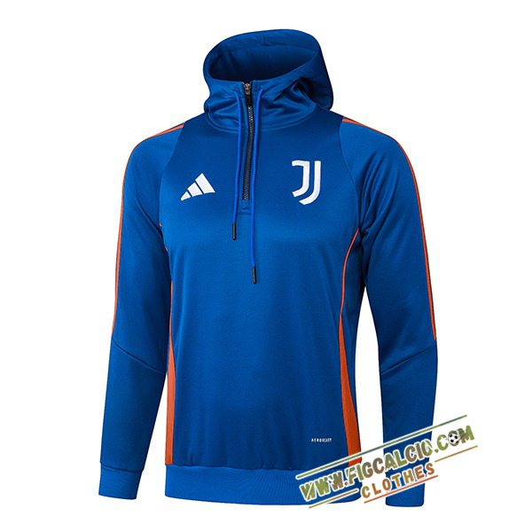 Felpa Allenamento Cappuccio Juventus Blu/Arancia 2025/2026