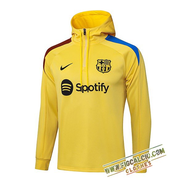 Felpa Allenamento Cappuccio FC Barcellona Giallo/Rosso/Blu 2025/2026