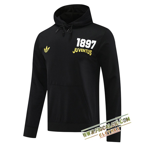Felpa Allenamento Cappuccio Juventus Nero 2025/2026