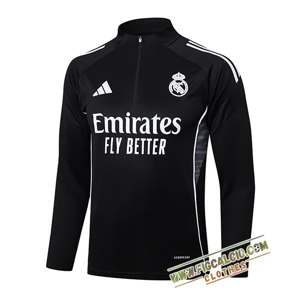 Felpa Allenamento Real Madrid Nero/Grigio 2025/2026