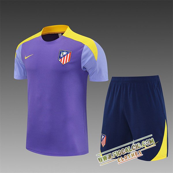 Kit Maglia Allenamento Atletico Madrid Bambino viola/Giallo 2025/2026