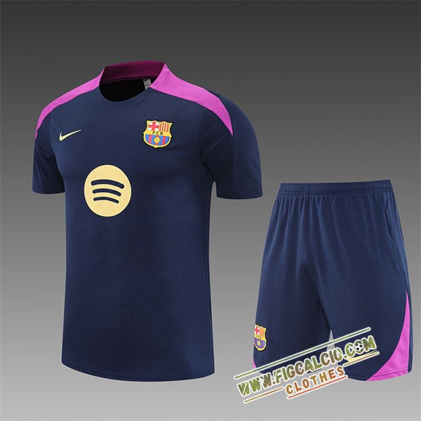 Kit Maglia Allenamento FC Barcellona Bambino Blu Reale 2025/2026