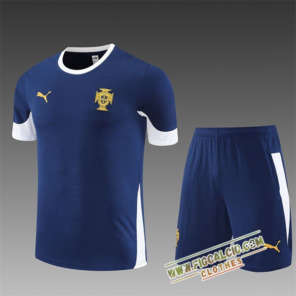 Kit Maglia Allenamento Portogallo Bambino Blu Reale 2025/2026